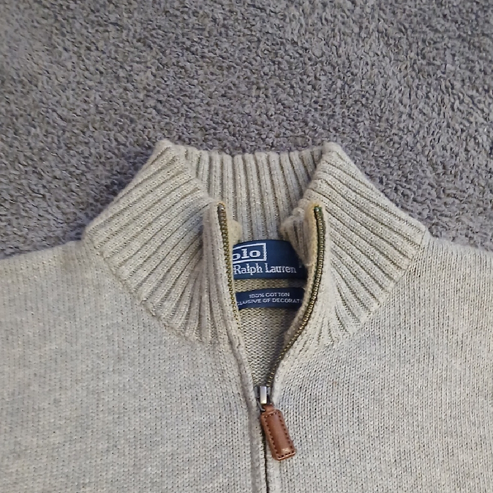 Polo Ralph Lauren Cream Zip-Up Sweater - Picture 2 of 5
